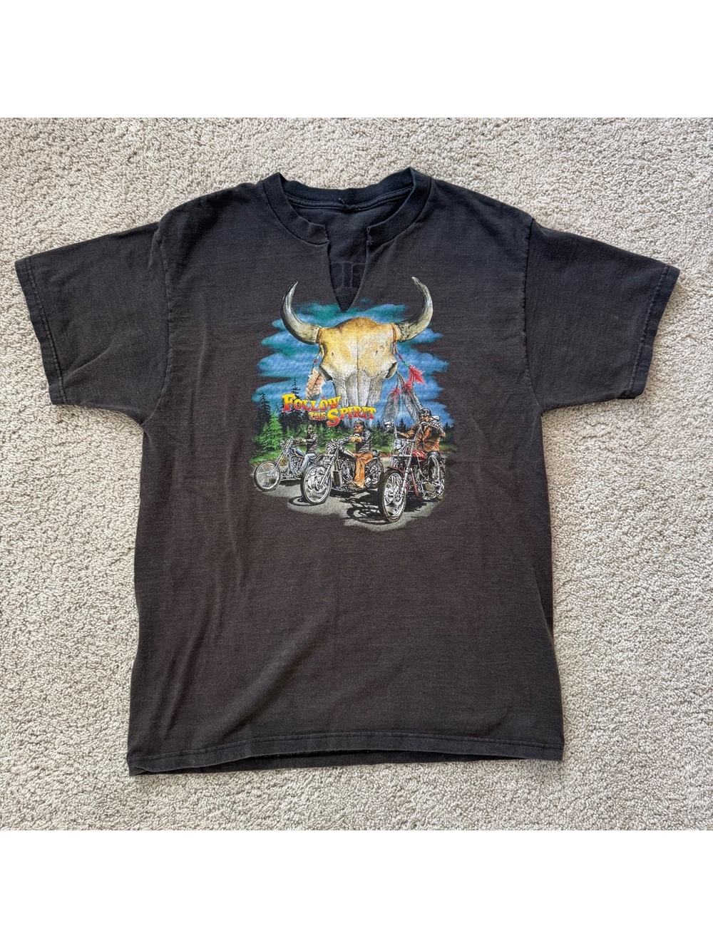 crazy faded distressed 2007 sturgis tshirt black mens size M/L